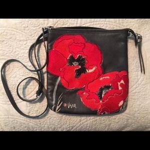 Brighton Black leather crossbody handbag